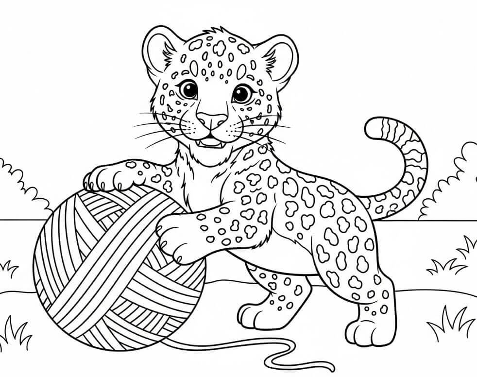 Fise de colorat cu Leopard de colorat p02