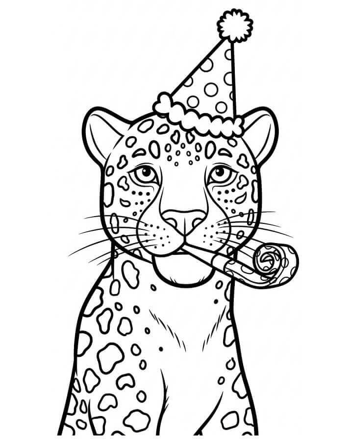 Fise de colorat cu Leopard de colorat p03