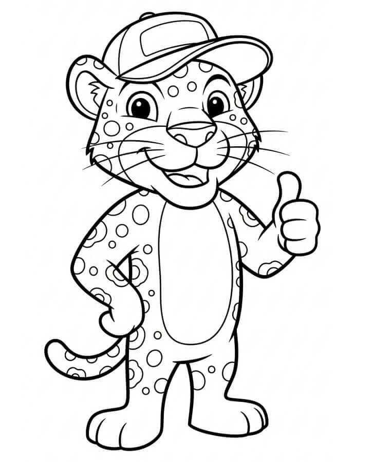 Fise de colorat cu Leopard de colorat p04