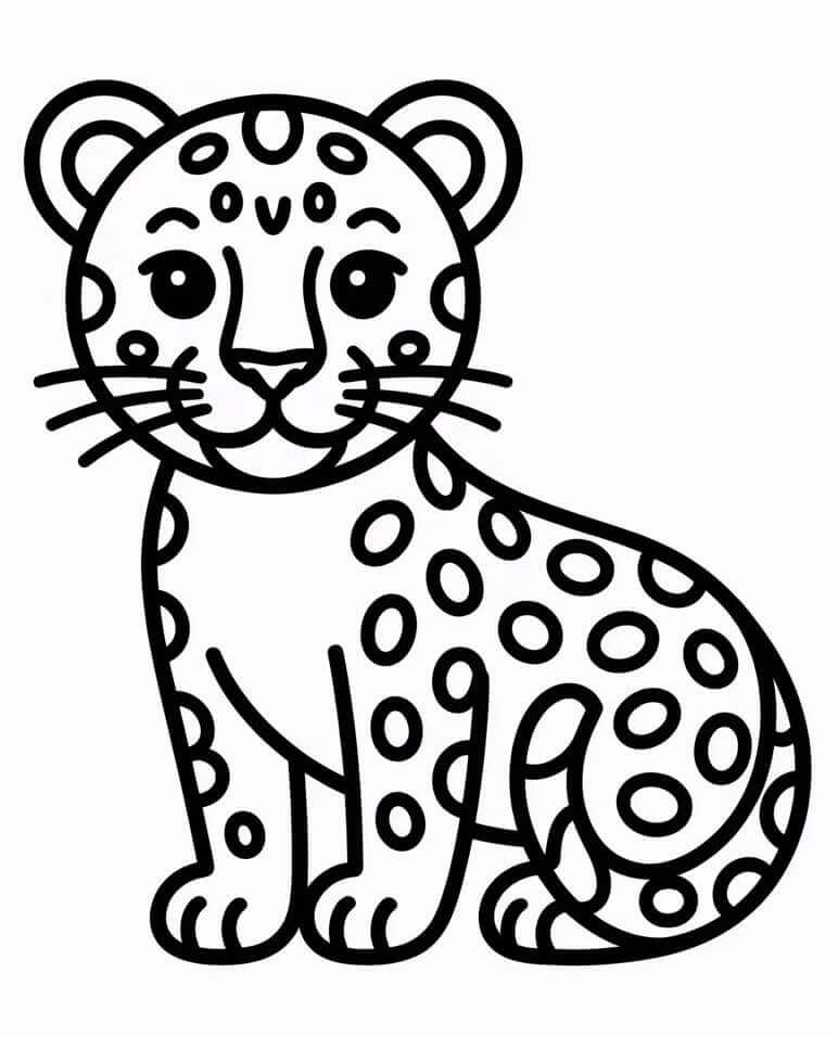 Fise de colorat cu Leopard de colorat p06