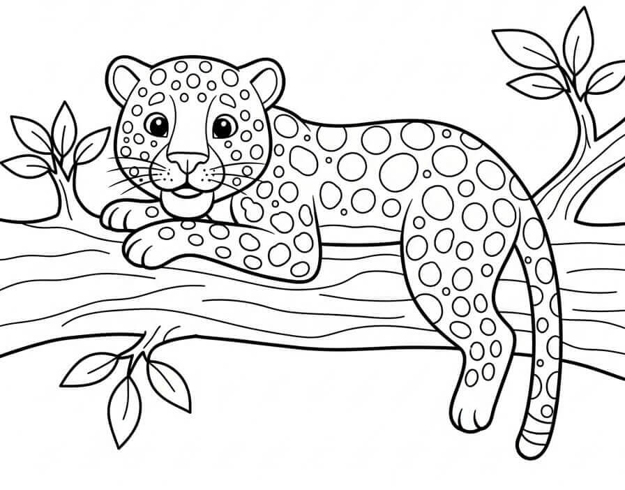 Fise de colorat cu Leopard de colorat p08