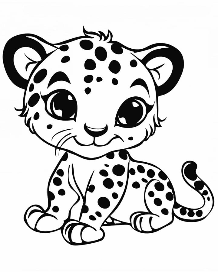 Fise de colorat cu Leopard de colorat p20