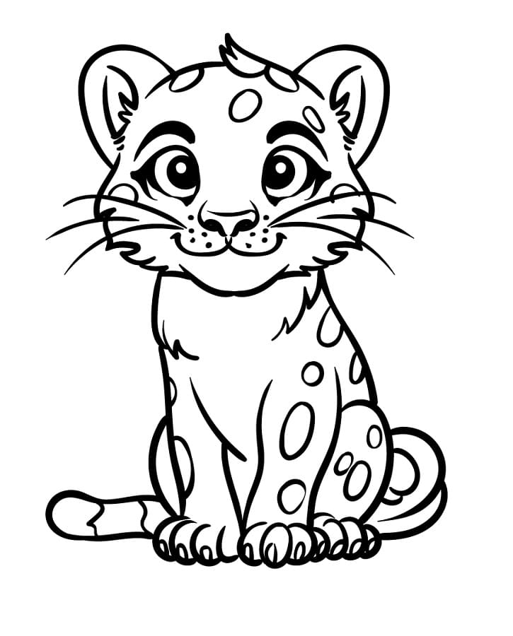 Fise de colorat cu Leopard de colorat p27