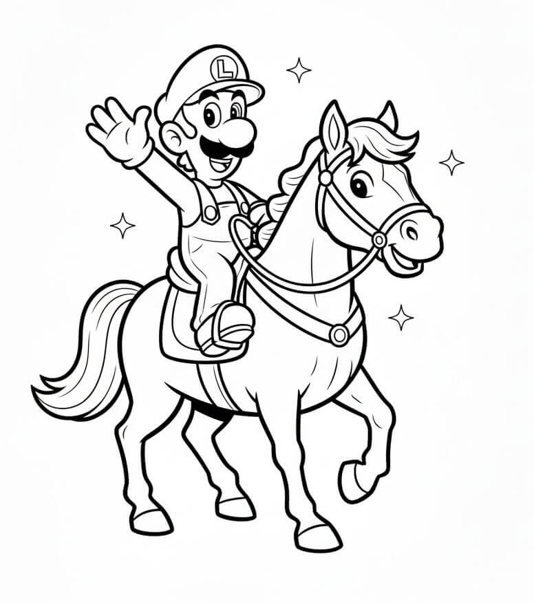 Fise de colorat cu Luigi de colorat p04