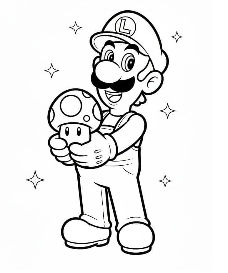 Planse de colorat cu Luigi