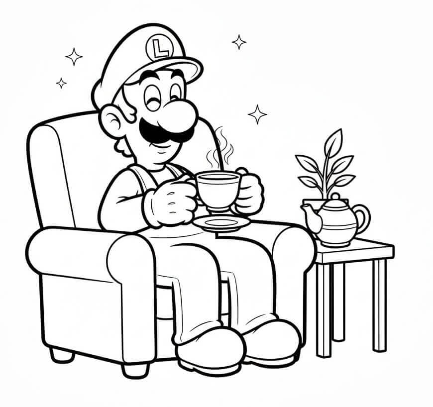 Fise de colorat cu Luigi de colorat p12