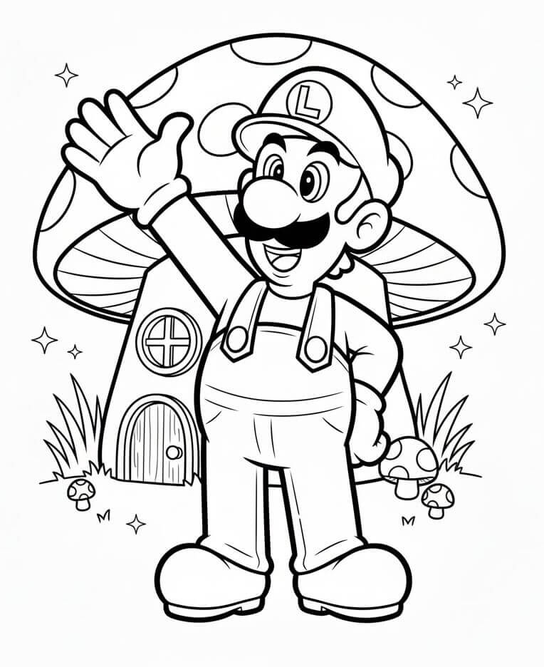 Fise de colorat cu Luigi de colorat p15