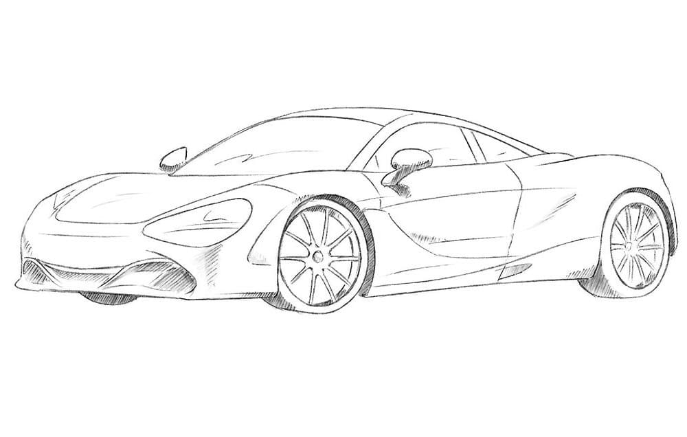 Fise de colorat cu McLaren de colorat p07