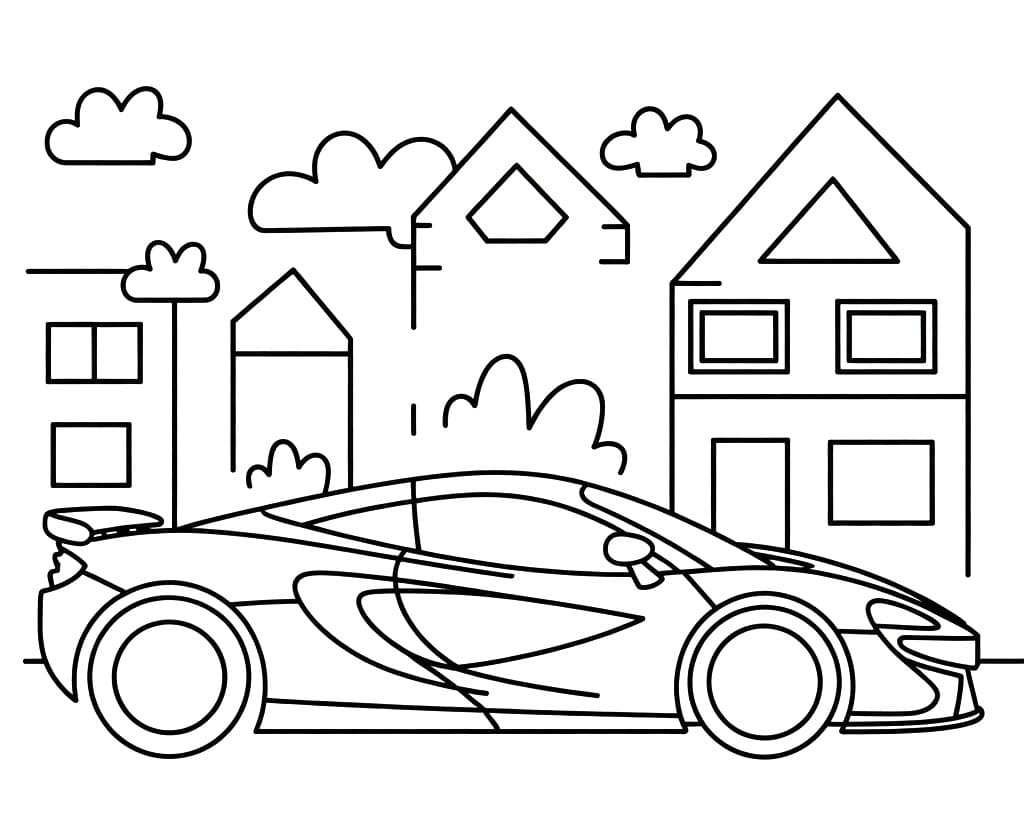 Fise de colorat cu McLaren de colorat p26