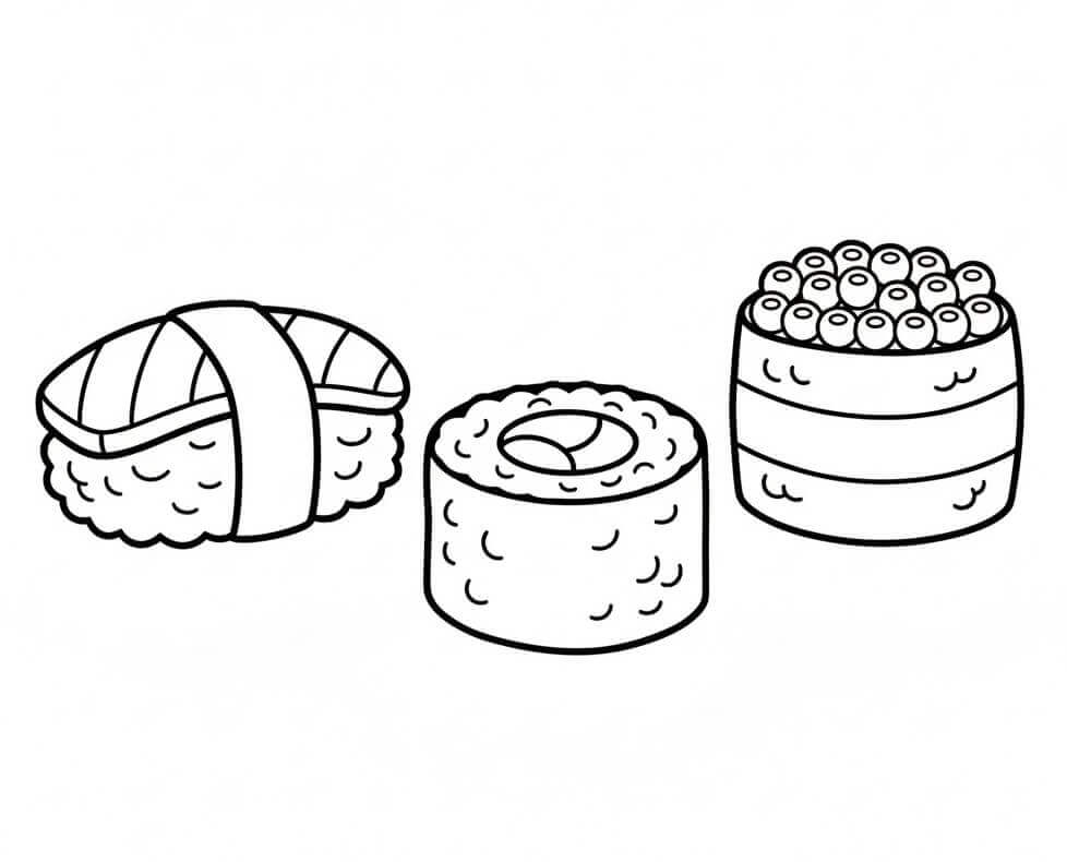 Fise de colorat cu Sushi de colorat p07