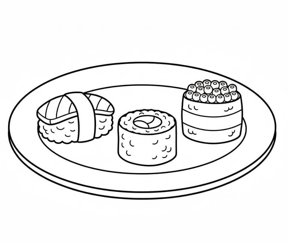 Fise de colorat cu Sushi de colorat p08