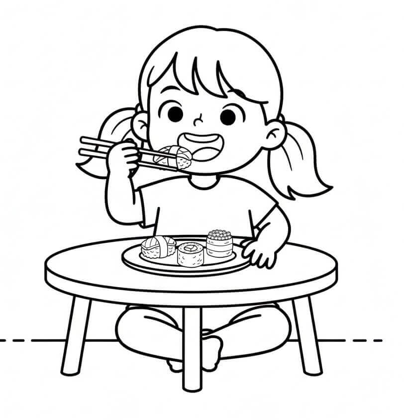 Fise de colorat cu Sushi de colorat p10