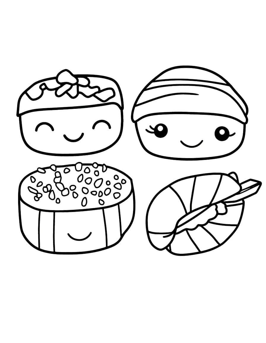 Fise de colorat cu Sushi de colorat p13