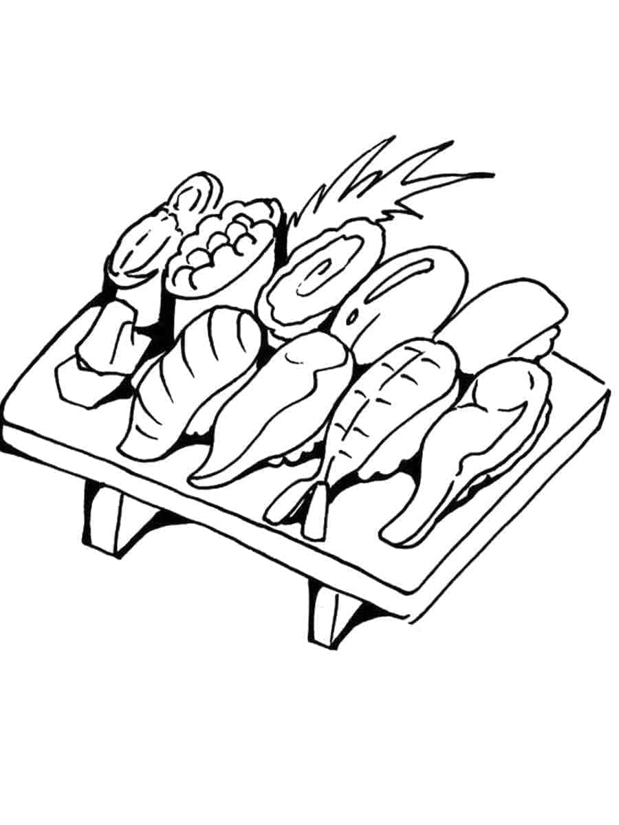 Fise de colorat cu Sushi de colorat p26