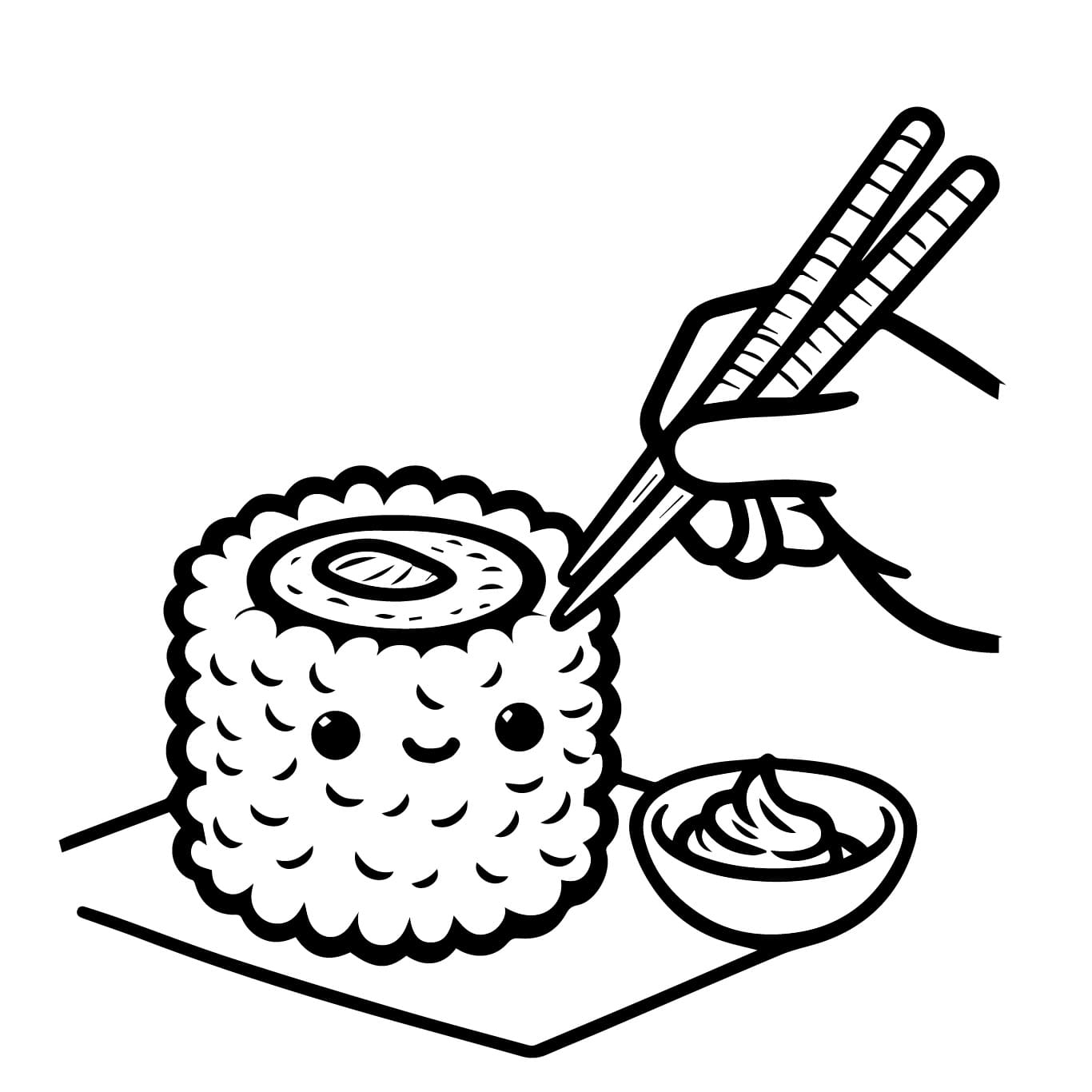 Fise de colorat cu Sushi de colorat p27