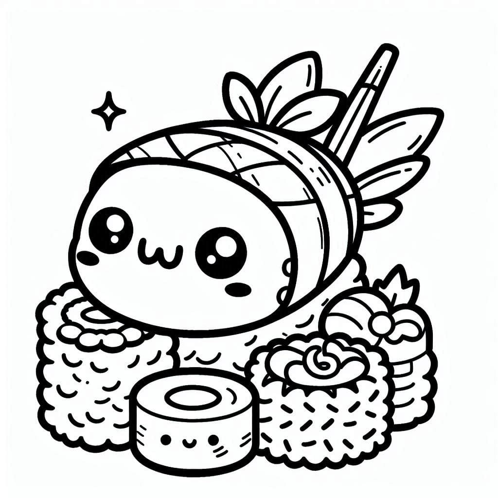 Fise de colorat cu Sushi de colorat p29