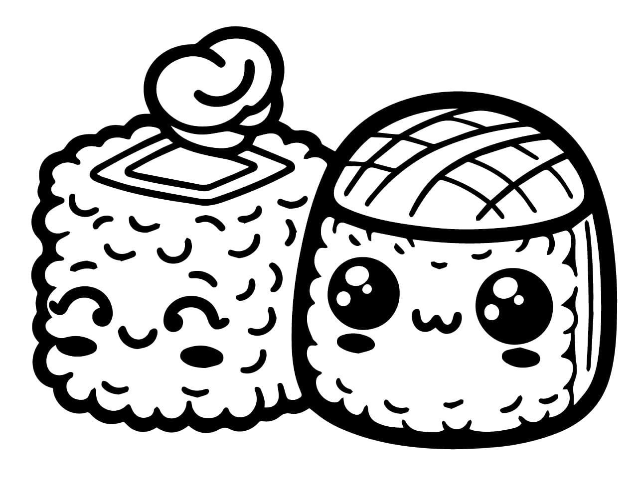 Fise de colorat cu Sushi de colorat p30