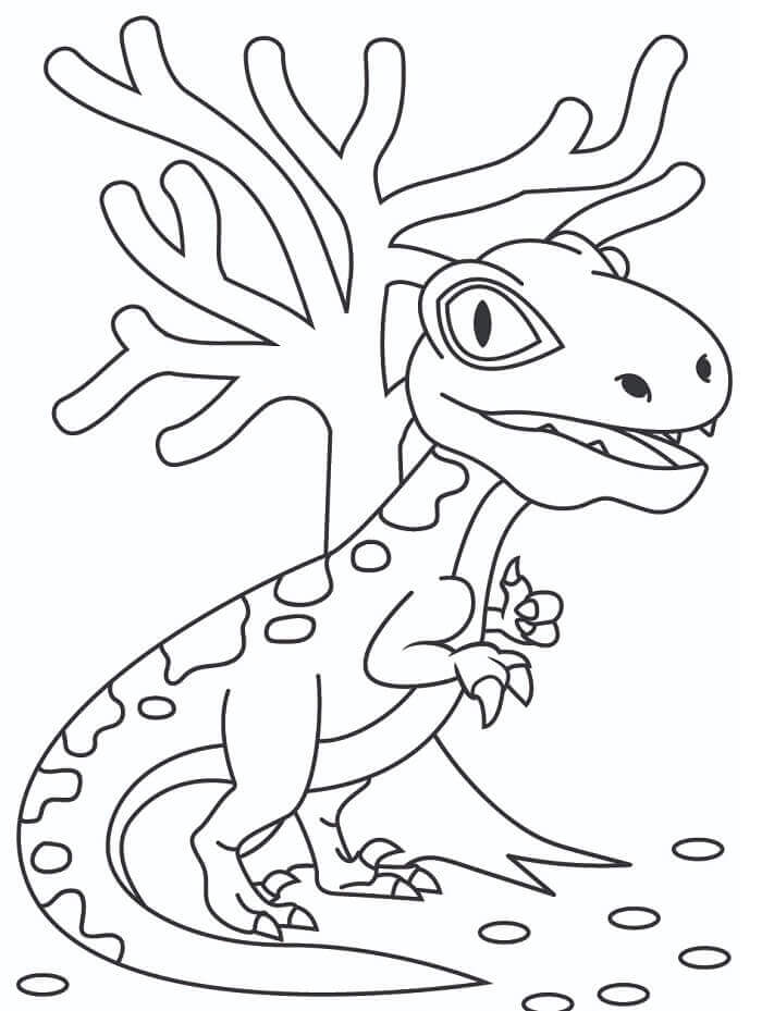 Fise de colorat cu Velociraptor de colorat p02