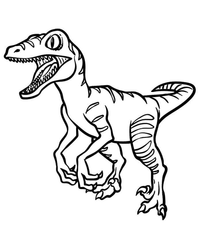 Fise de colorat cu Velociraptor de colorat p07