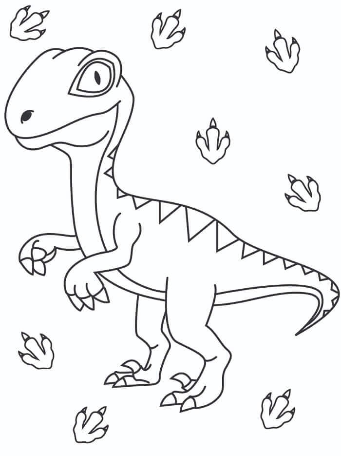 Planse de colorat cu Velociraptor