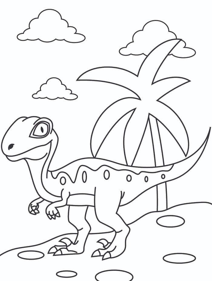 Fise de colorat cu Velociraptor de colorat p13