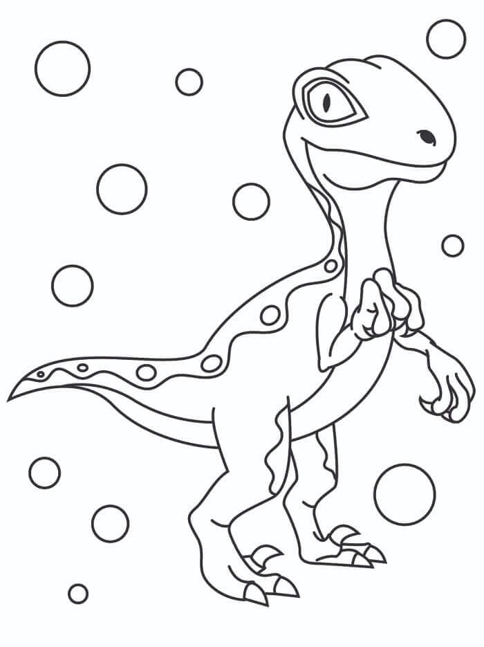 Fise de colorat cu Velociraptor de colorat p15