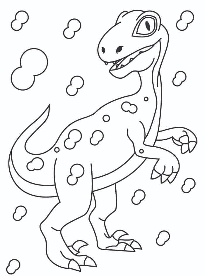 Fise de colorat cu Velociraptor de colorat p23