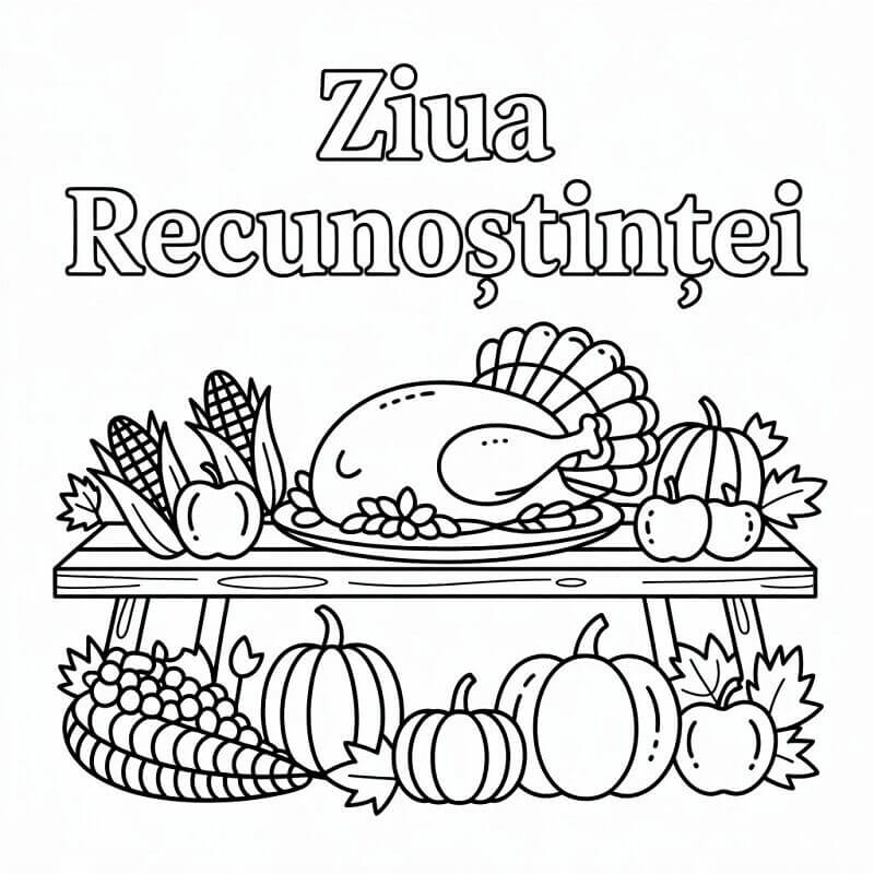 Fise de colorat cu Ziua Recunostintei de colorat p01