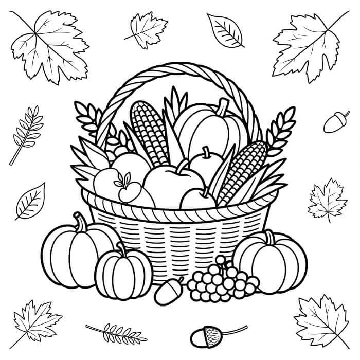 Fise de colorat cu Ziua Recunostintei de colorat p03