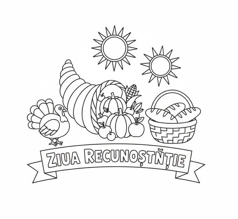 Planse de colorat cu Ziua Recunostintei