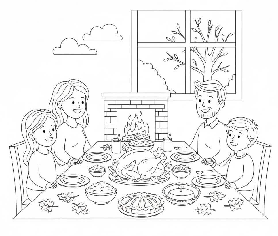 Fise de colorat cu Ziua Recunostintei de colorat p11