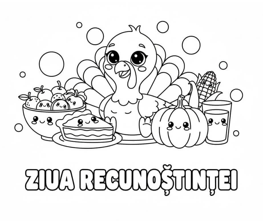 Fise de colorat cu Ziua Recunostintei de colorat p14