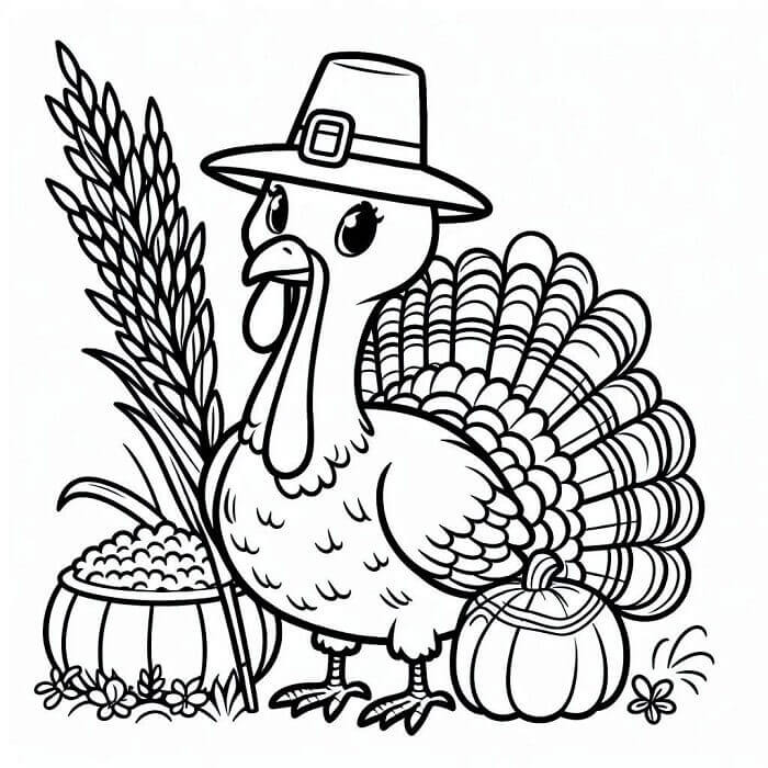 Fise de colorat cu Ziua Recunostintei de colorat p38