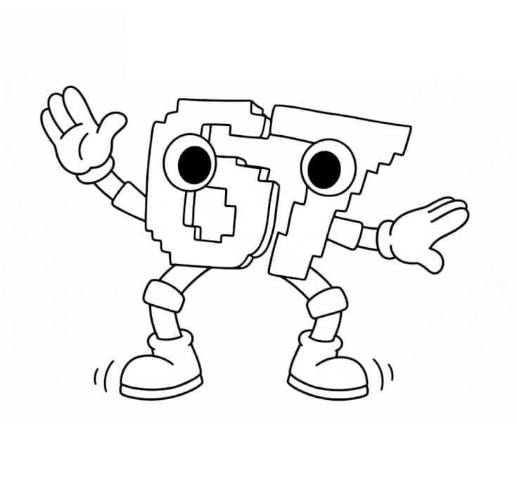 Fise de colorat cu 67 Brainrot de colorat p07