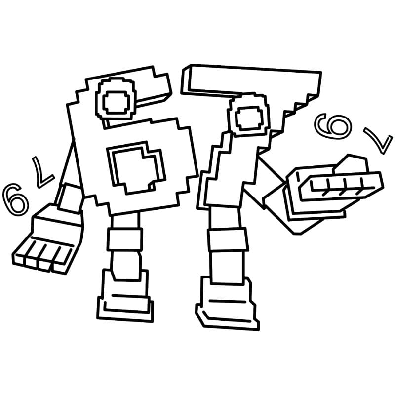 Fise de colorat cu 67 Brainrot de colorat p21