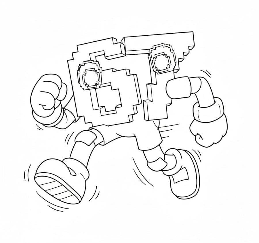 Fise de colorat cu 67 Brainrot de colorat p32