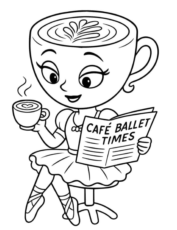 Fise de colorat cu Adorabilă Balerină Cappuccina