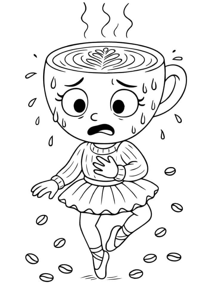 Fise de colorat cu Amuzantă Balerină Cappuccina