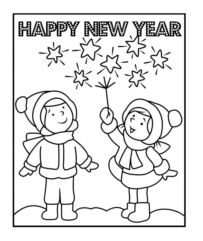 Fise de colorat cu Anul Nou de colorat p02