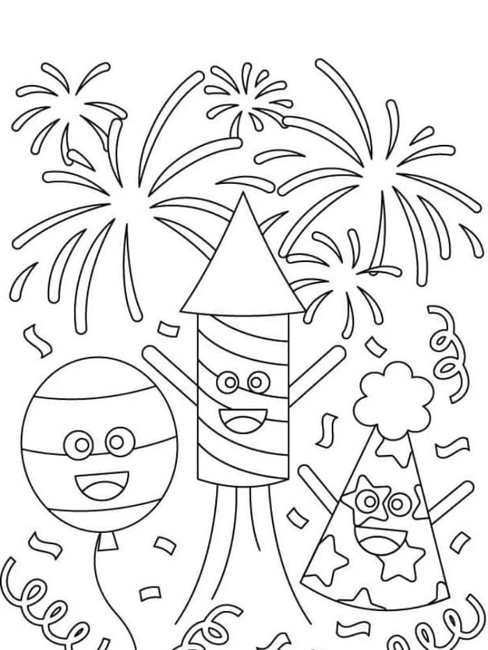 Fise de colorat cu Anul Nou de colorat p06