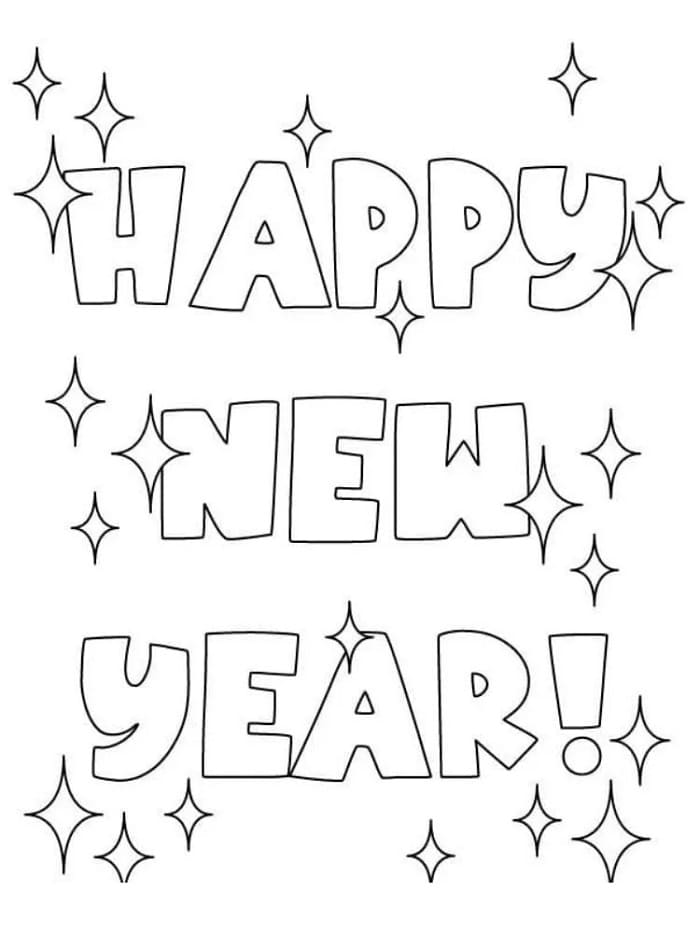 Fise de colorat cu Anul Nou de colorat p08