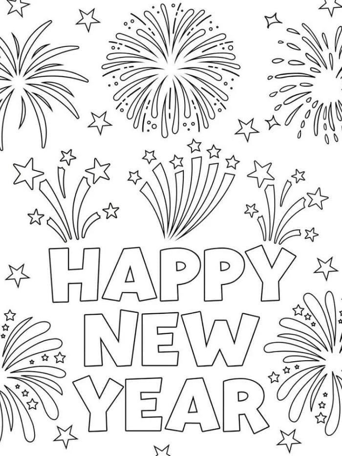 Fise de colorat cu Anul Nou de colorat p09