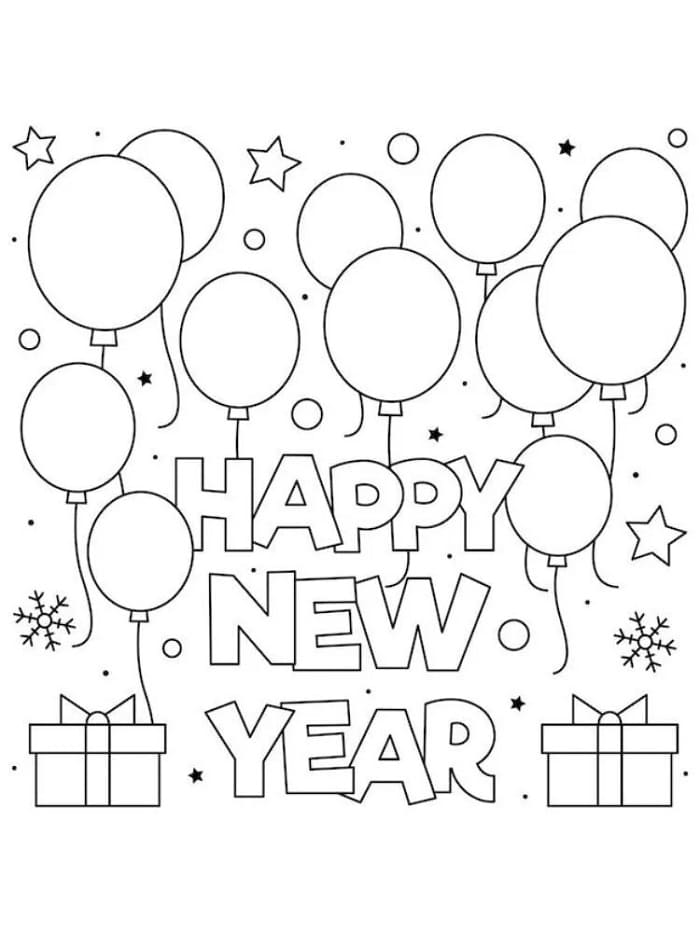 Fise de colorat cu Anul Nou de colorat p10