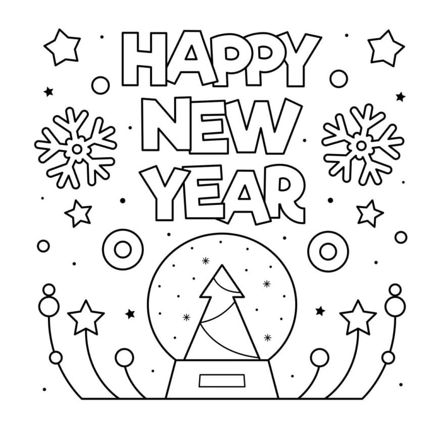 Fise de colorat cu Anul Nou de colorat p15