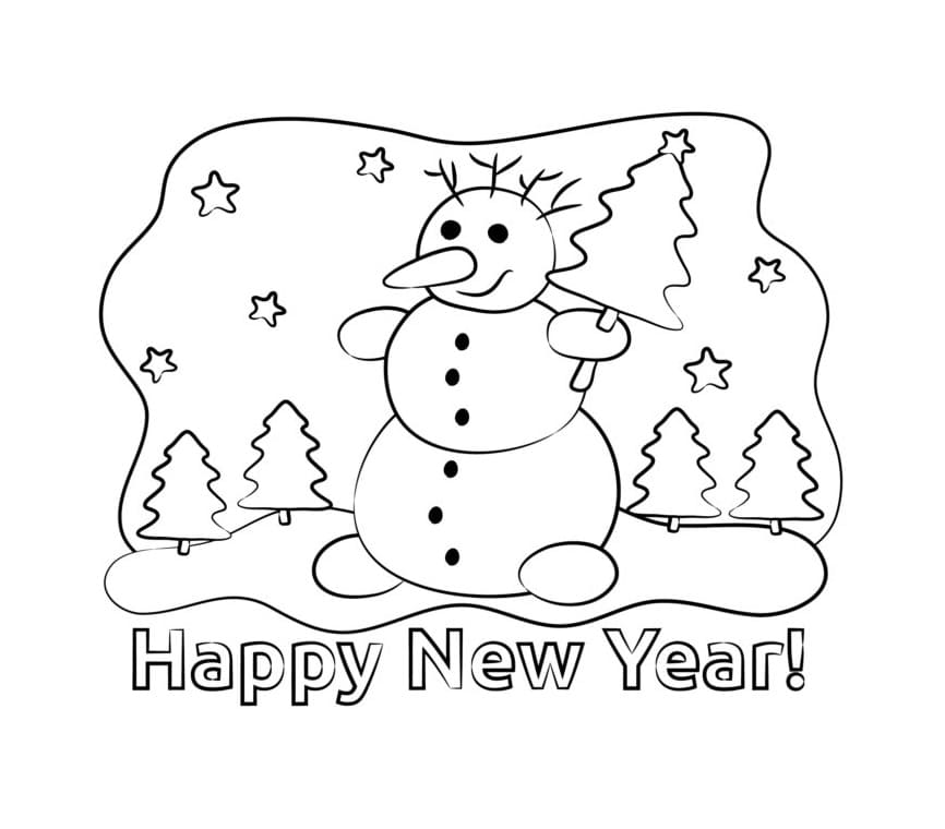 Fise de colorat cu Anul Nou de colorat p16