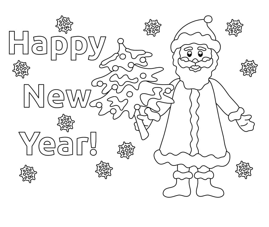 Fise de colorat cu Anul Nou de colorat p17