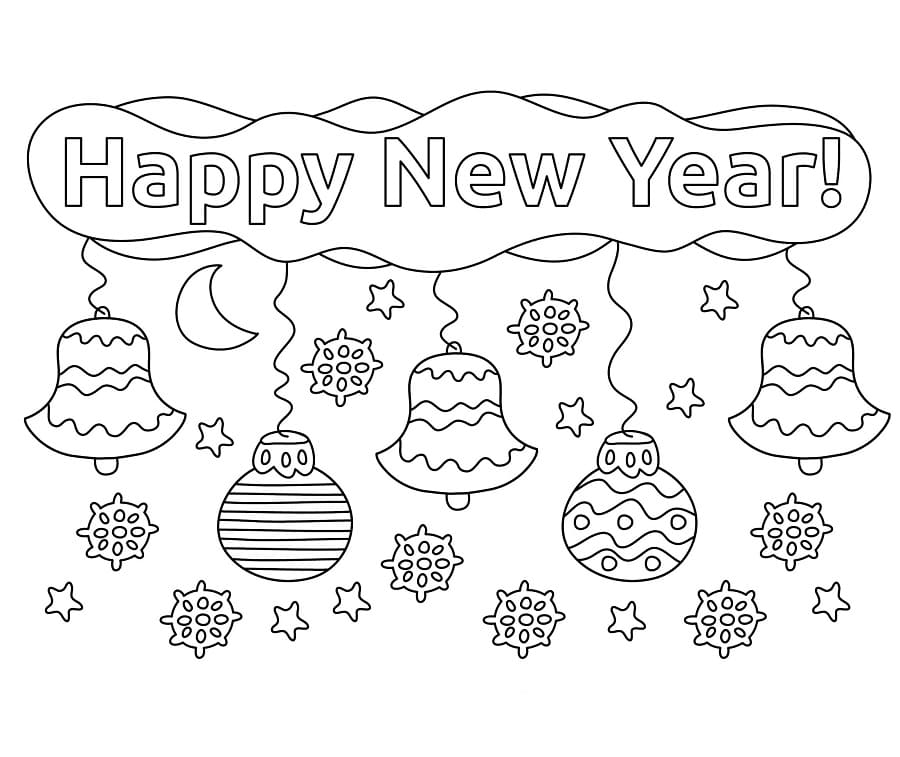 Fise de colorat cu Anul Nou de colorat p18