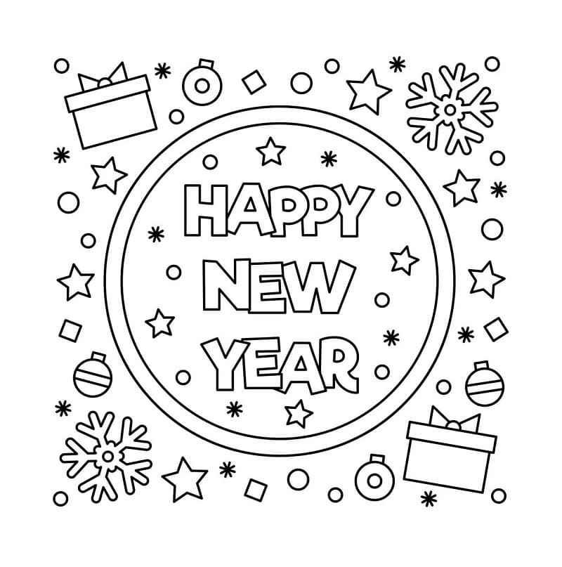 Fise de colorat cu Anul Nou de colorat p19