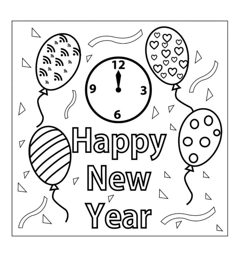 Fise de colorat cu Anul Nou de colorat p20