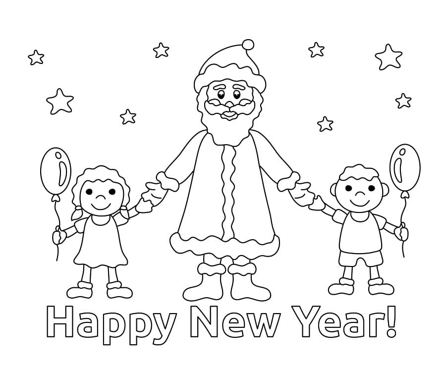 Fise de colorat cu Anul Nou de colorat p21